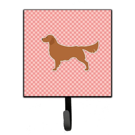 Jensendistributionservices Golden Retriever Checkerboard Pink Leash or Key Holder MI1706644